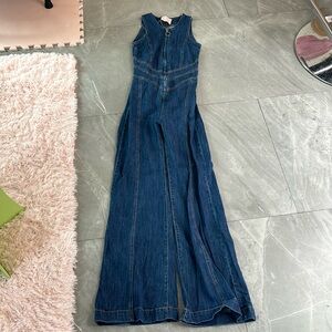 Jean jumpsuit with heart cut out